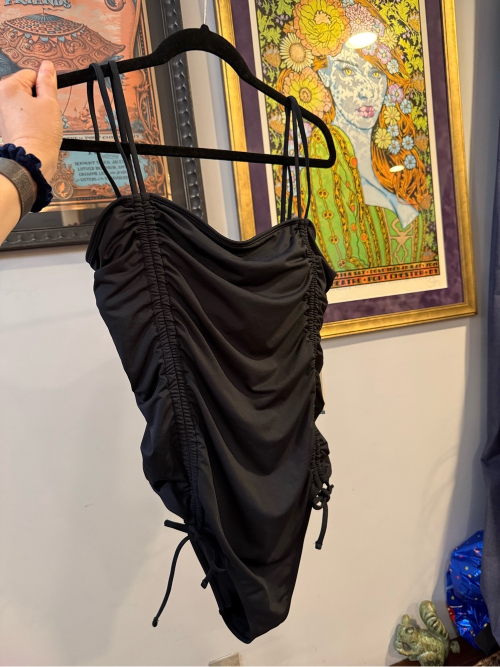 Carve Designs Black One-Piece Swimsuit Ruched details